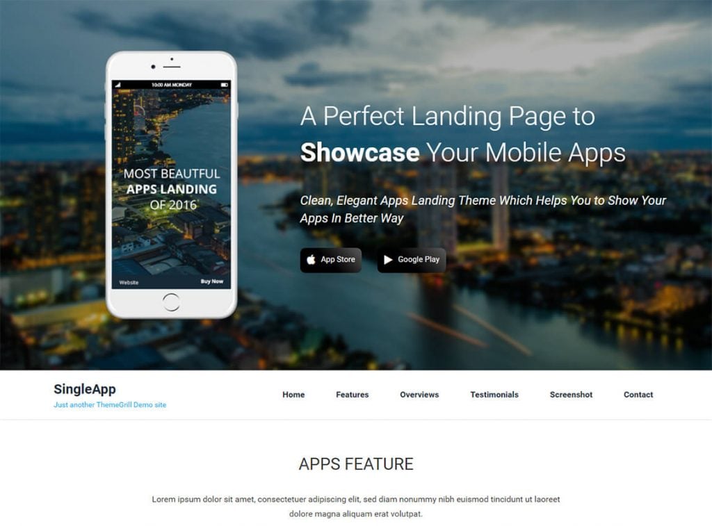 landing page theme